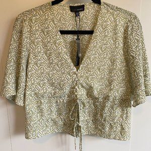 Lucy Paris NWT Green Floral Crop Top